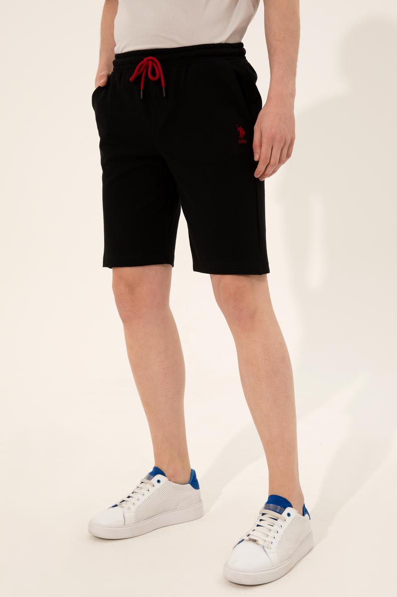 Erkek Siyah Örme Şort