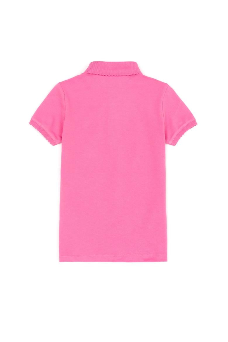 Kız Çocuk Pembe Basic Polo Yaka Tişört - 50246800019