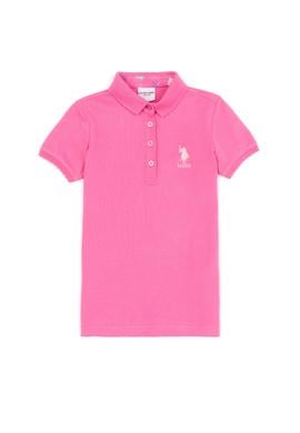 Kız Çocuk Pembe Basic Polo Yaka Tişört - 50246800019