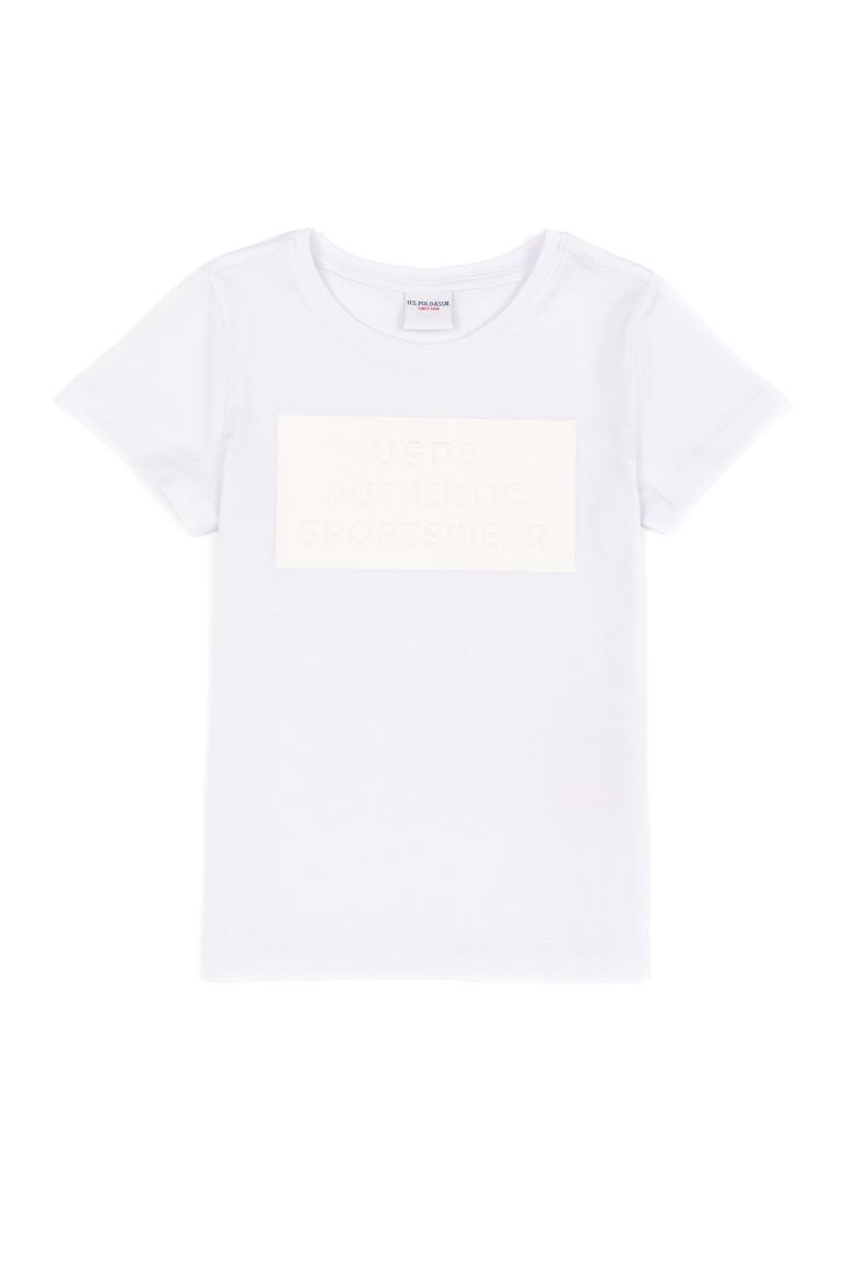 Çocuk Beyaz Bisiklet Yaka Tişört