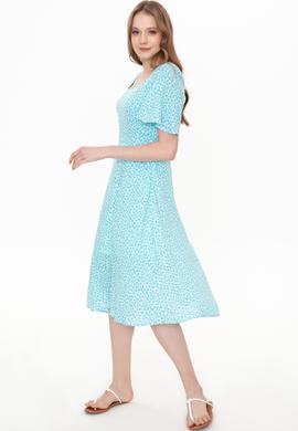 Kadın Turkuaz Dokuma Elbise - 50246567010
