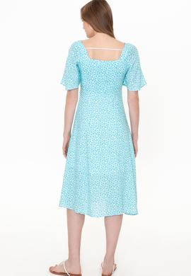 Kadın Turkuaz Dokuma Elbise - 50246567010