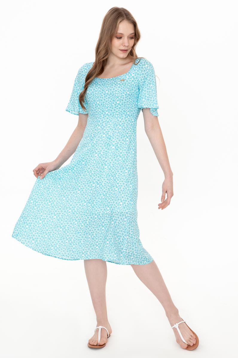 Kadın Turkuaz Dokuma Elbise