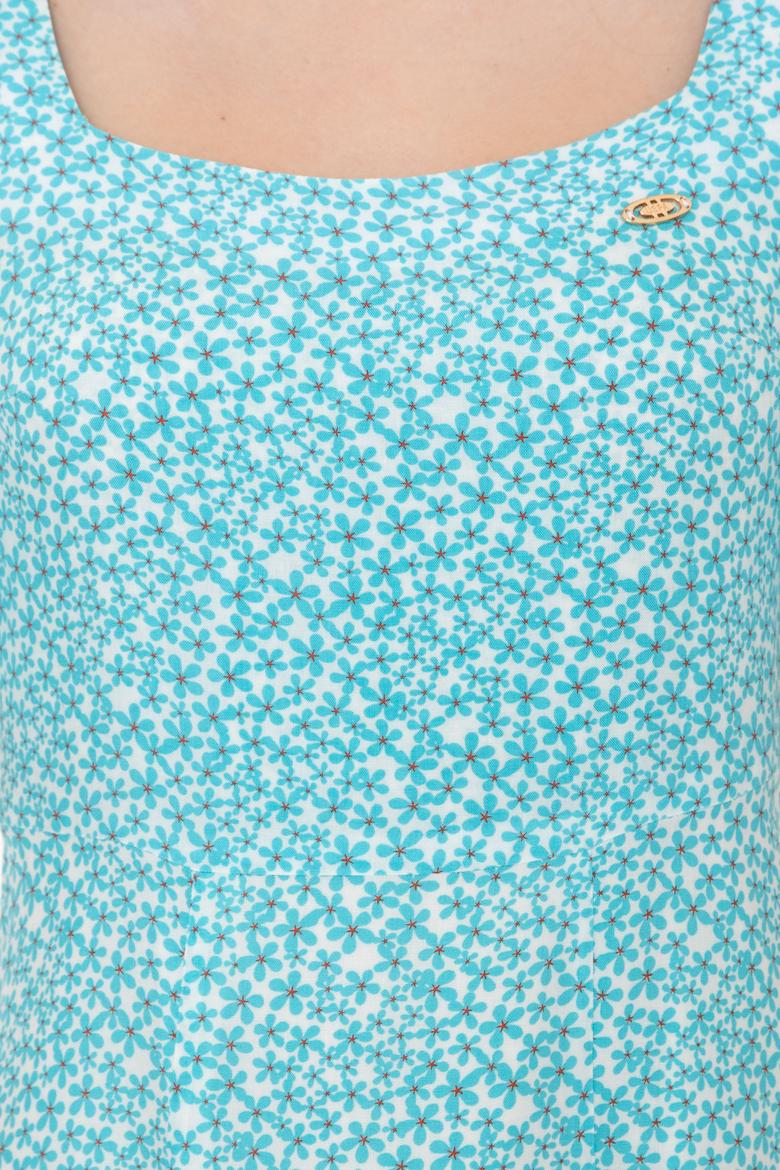 Kadın Turkuaz Dokuma Elbise - 50246567010