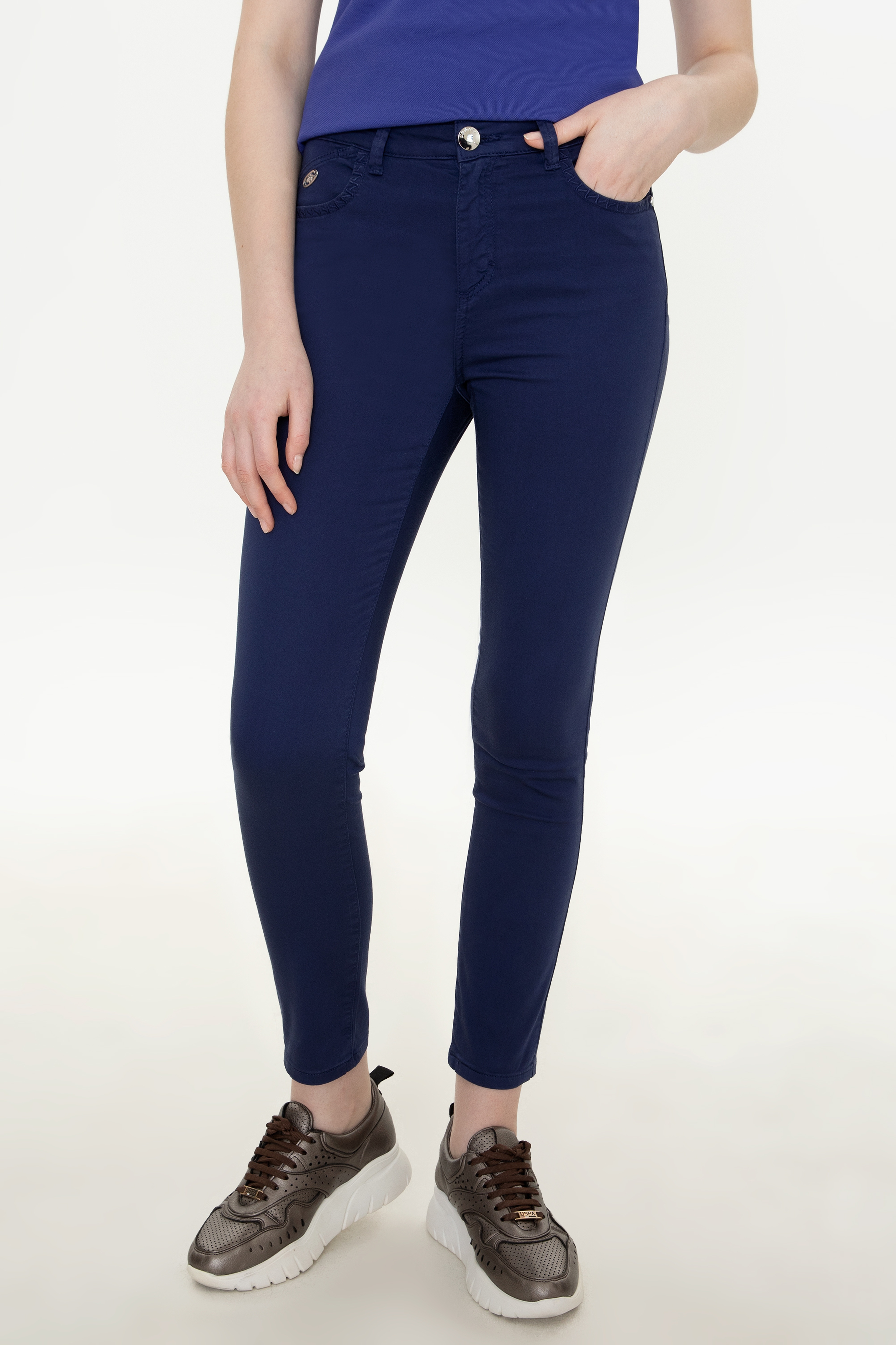 Kadın Lacivert Toothpick Fit Pantolon - Image 2