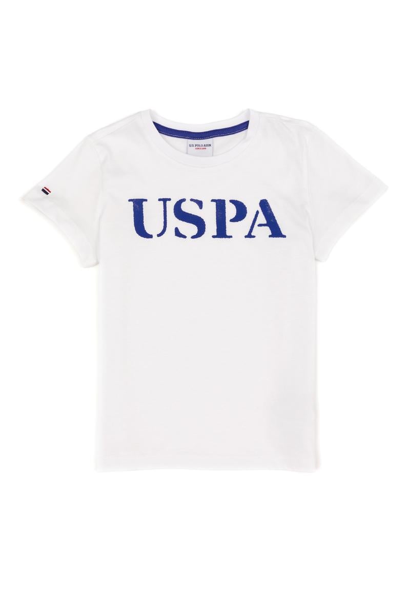 Çocuk Beyaz Bisiklet Yaka Tişört