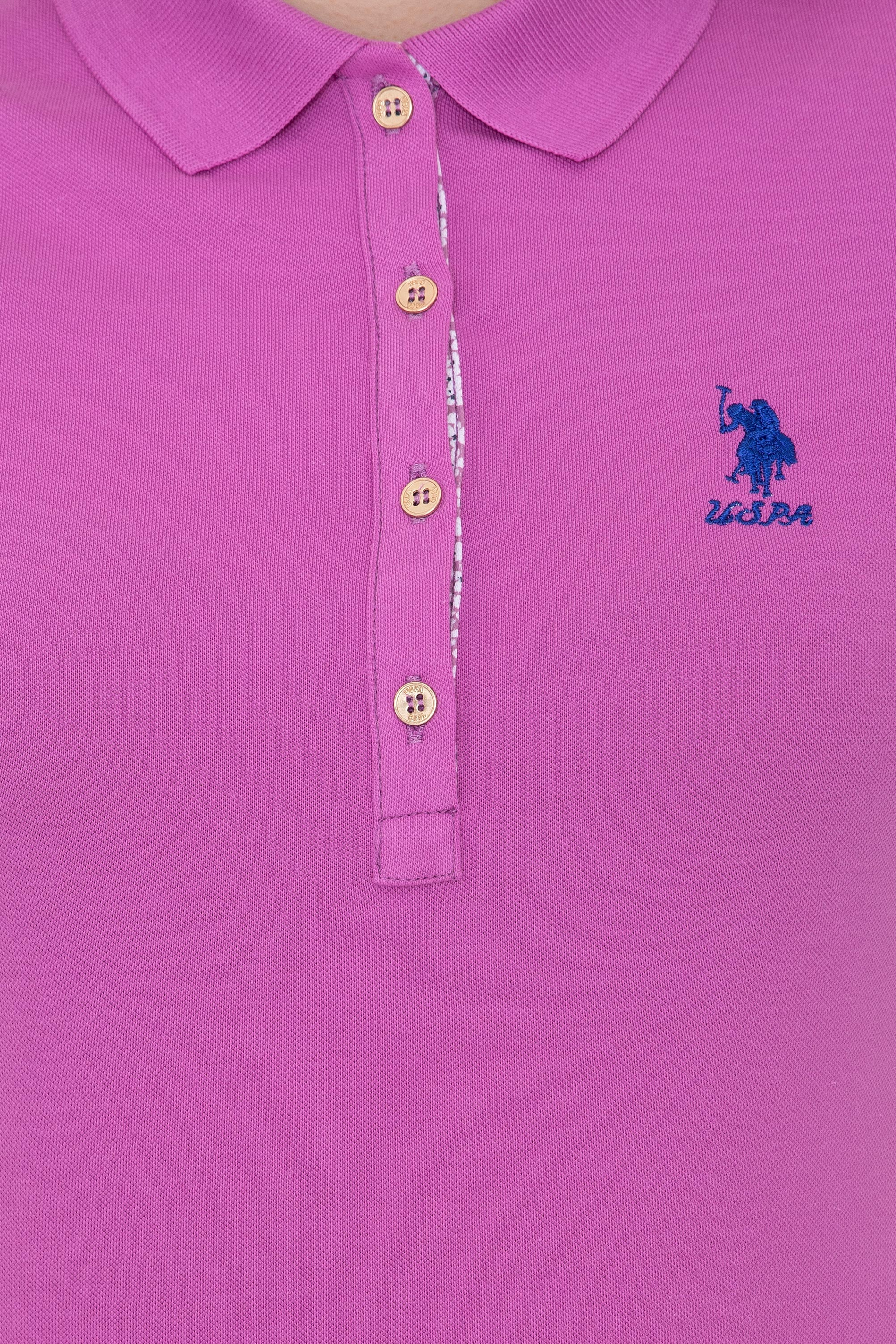 Kadın Menekşe Basic Polo Yaka Tişört - Image 6
