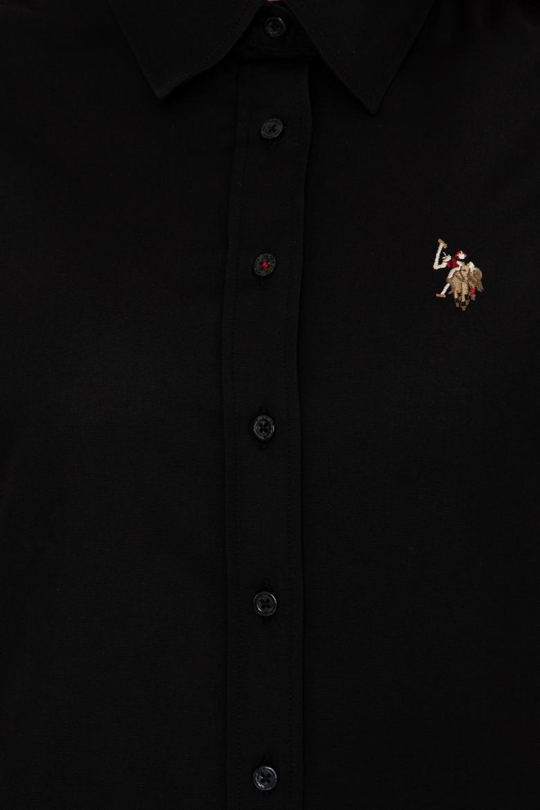 Kadın Siyah Uzun Kollu Basic Gömlek - 50246454058