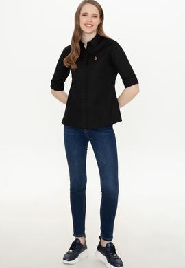 Kadın Siyah Uzun Kollu Basic Gömlek - 50246454058