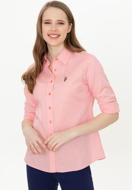 Kadın Somon Uzun Kollu Basic Gömlek - 50246454132