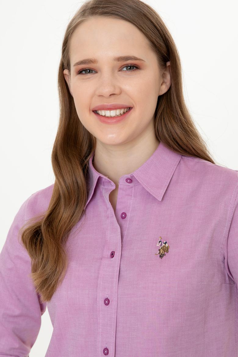 Kadın Menekşe Uzun Kollu Basic Gömlek - 50246454170