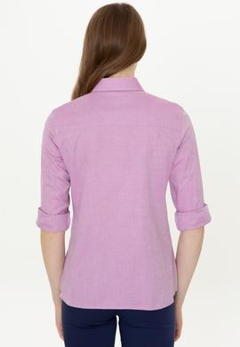 Kadın Menekşe Uzun Kollu Basic Gömlek - 50246454170