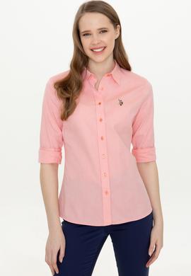 Kadın Somon Uzun Kollu Basic Gömlek - 50246454132