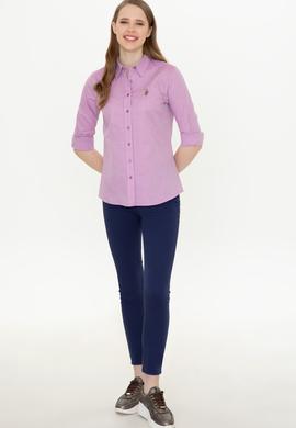 Kadın Menekşe Uzun Kollu Basic Gömlek - 50246454170