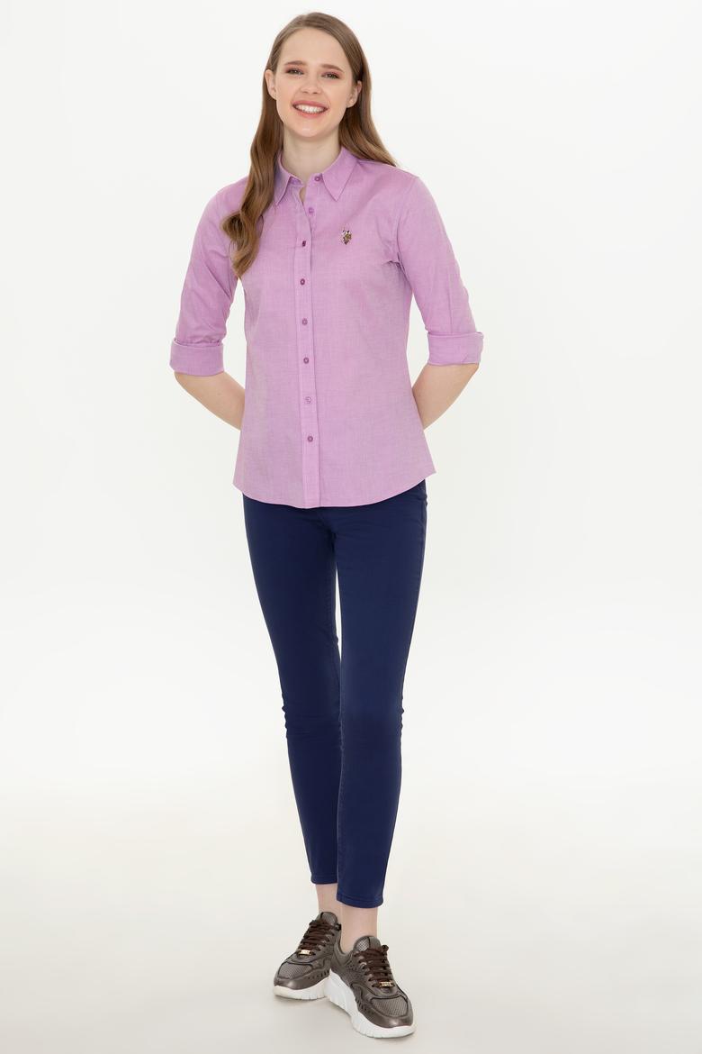 Kadın Menekşe Uzun Kollu Basic Gömlek - 50246454170