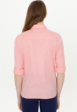 Kadın Somon Uzun Kollu Basic Gömlek - 50246454132
