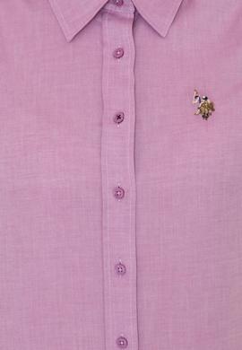 Kadın Menekşe Uzun Kollu Basic Gömlek - 50246454170