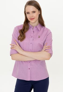 Kadın Menekşe Uzun Kollu Basic Gömlek - 50246454170