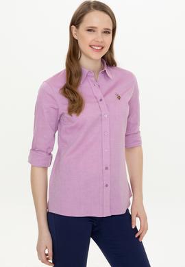 Kadın Menekşe Uzun Kollu Basic Gömlek - 50246454170