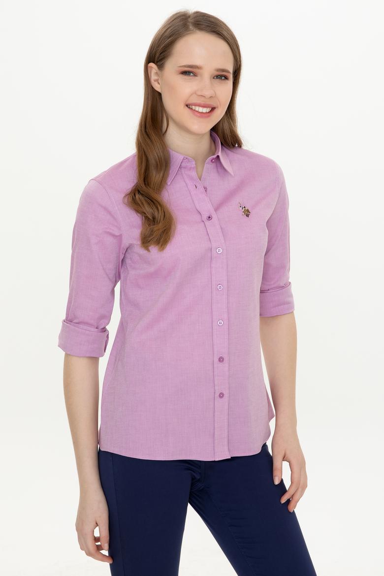 Kadın Menekşe Uzun Kollu Basic Gömlek - 50246454170