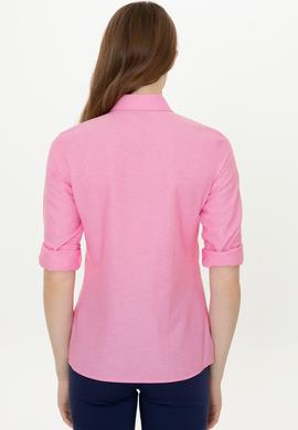 Kadın Pembe Uzun Kollu Basic Gömlek - 50246414043