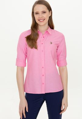 Kadın Pembe Uzun Kollu Basic Gömlek - 50246414043