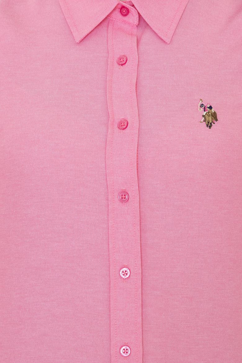 Kadın Pembe Uzun Kollu Basic Gömlek - 50246414043