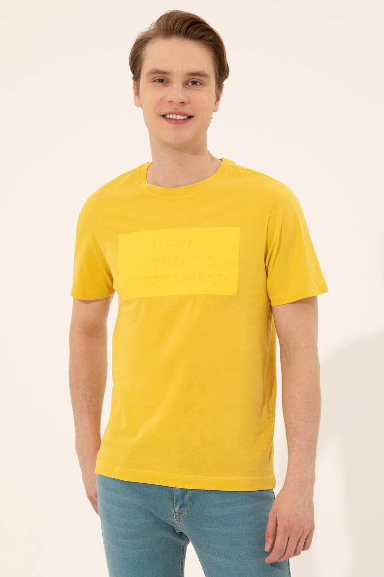 Erkek Safran Bisiklet Yaka Tişört - 50248581027