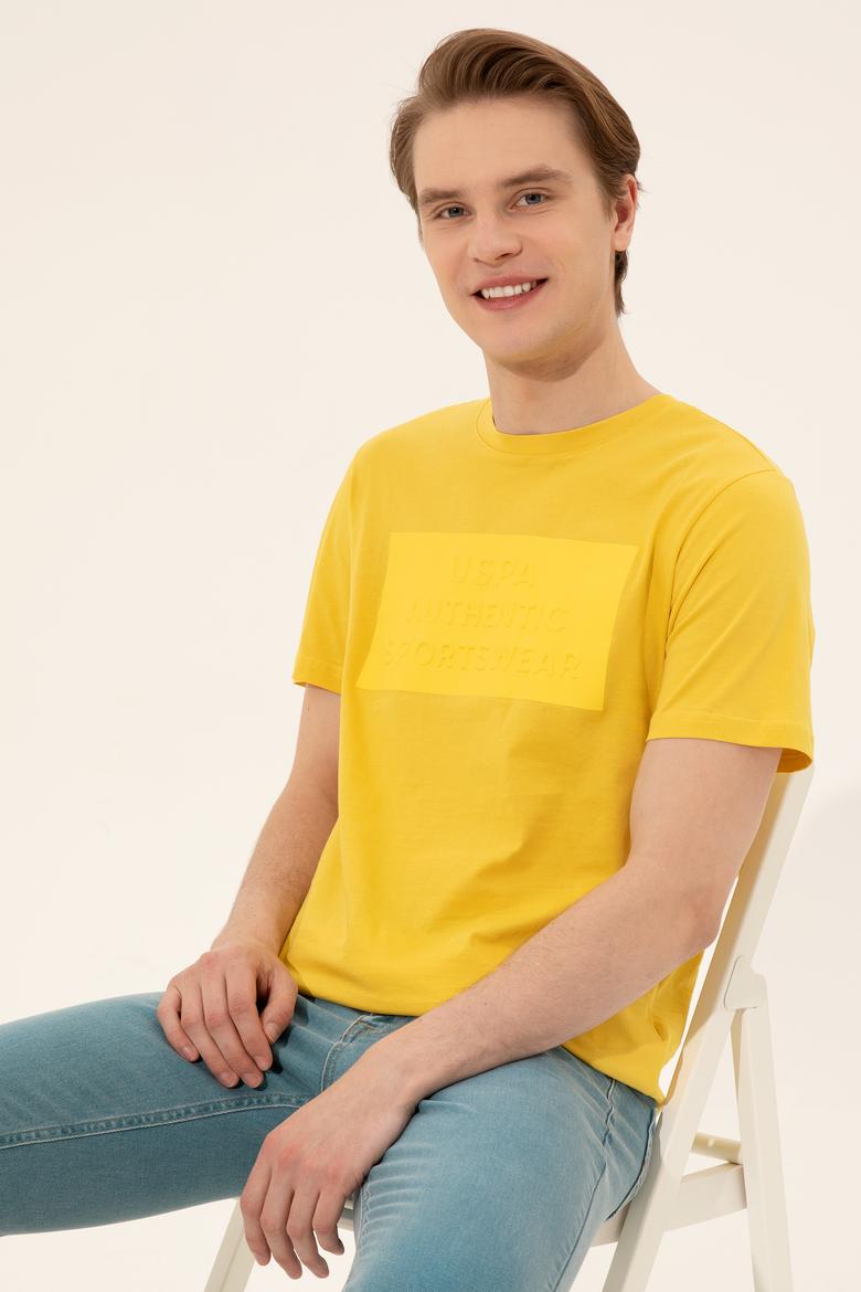 Erkek Safran Bisiklet Yaka Tişört - 50248581027