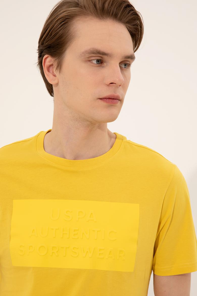 Erkek Safran Bisiklet Yaka Tişört - 50248581027