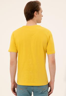 Erkek Safran Bisiklet Yaka Tişört - 50248581027