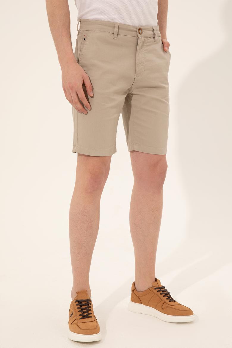 Erkek Haki Dokuma Şort - 50246140024