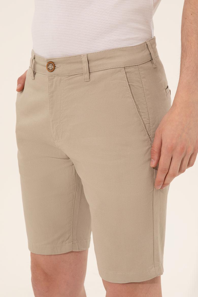 Erkek Haki Dokuma Şort - 50246140024