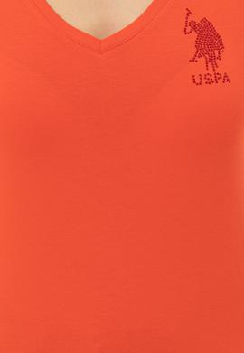 Kadın Kırmızı V Yaka Basic Tişört - 50246286029