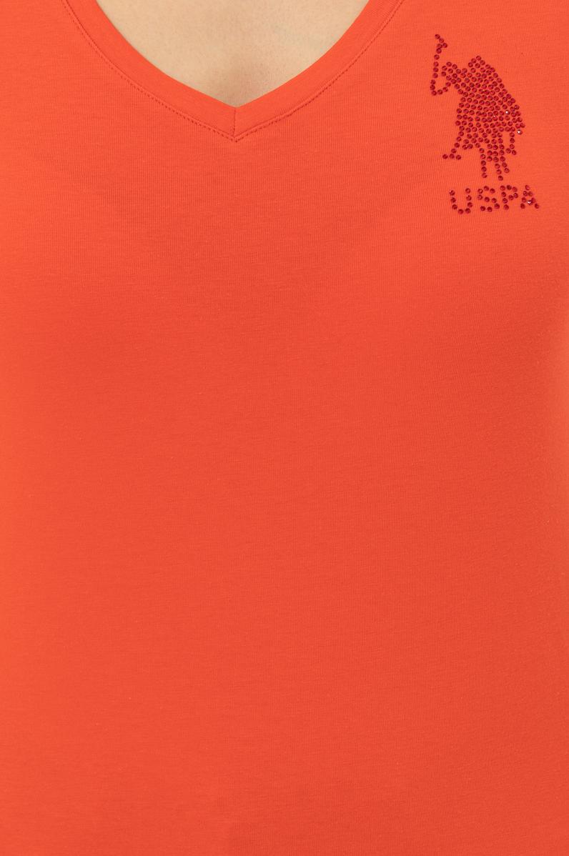 Kadın Kırmızı V Yaka Basic Tişört