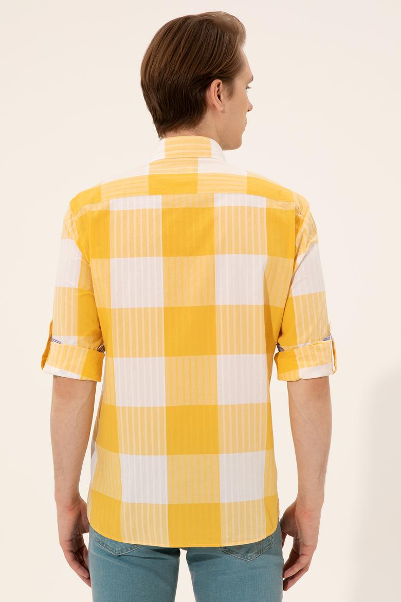 Erkek Safran Uzun Kollu Gömlek - 50248204016