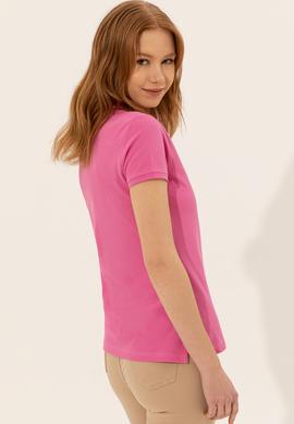 Kadın Pembe Basic Polo Yaka Tişört - 50248991064