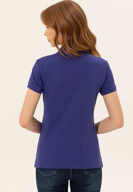 Kadın Mavi Basic Polo Yaka Tişört - 50248991130