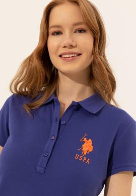 Kadın Mavi Basic Polo Yaka Tişört - 50248991130