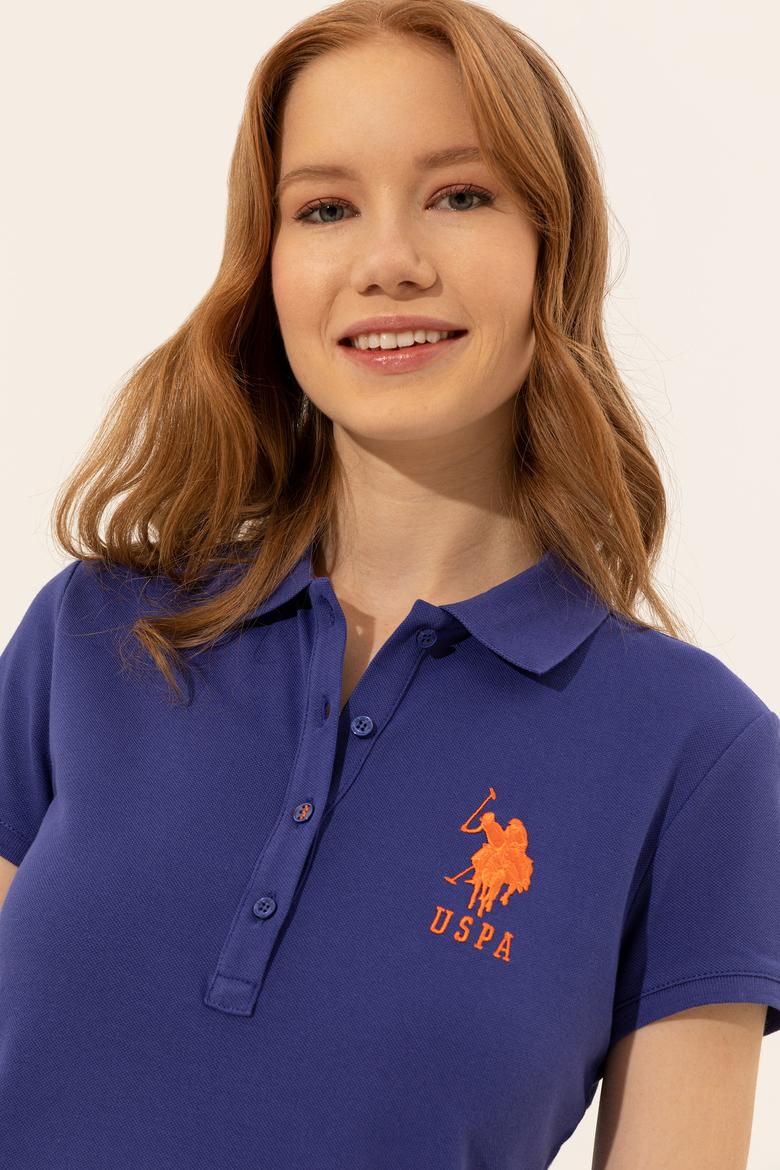 Kadın Mavi Basic Polo Yaka Tişört - 50248991130