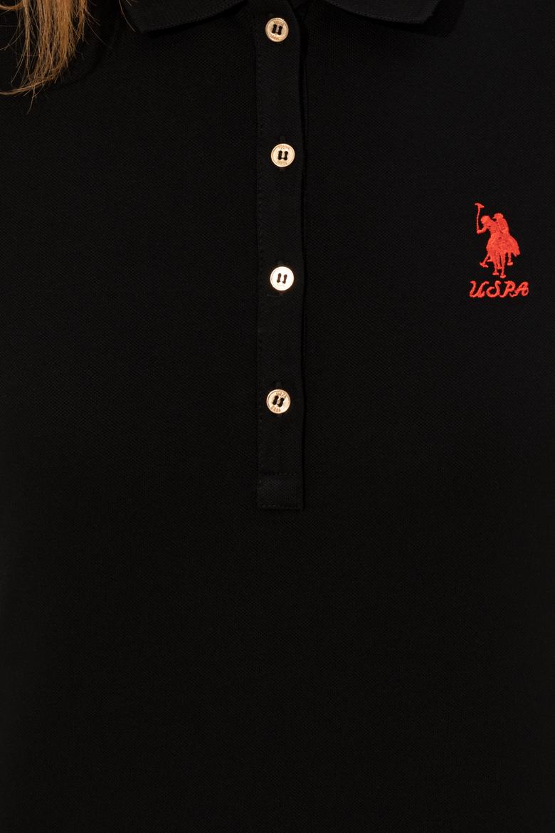 Kadın Siyah Basic Polo Yaka Tişört - 50246287047