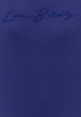 Kadın Mavi Bisiklet Yaka Tişört - 50249027030