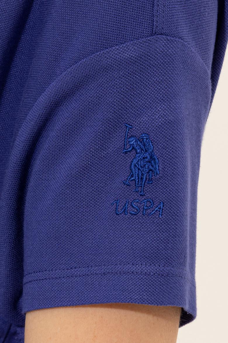 Kadın Mavi Bisiklet Yaka Tişört - 50249027030