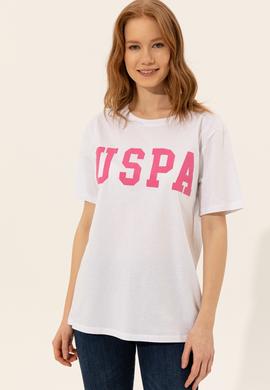 Kadın Beyaz Bisiklet Yaka Tişört - 50249001002