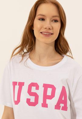 Kadın Beyaz Bisiklet Yaka Tişört - 50249001002