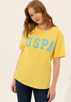 Kadın Açık Sarı Bisiklet Yaka Tişört - 50249001088