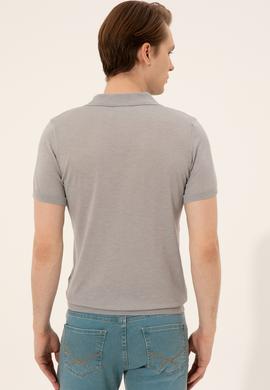 Erkek Açık Gri Triko Kazak - 50254495010