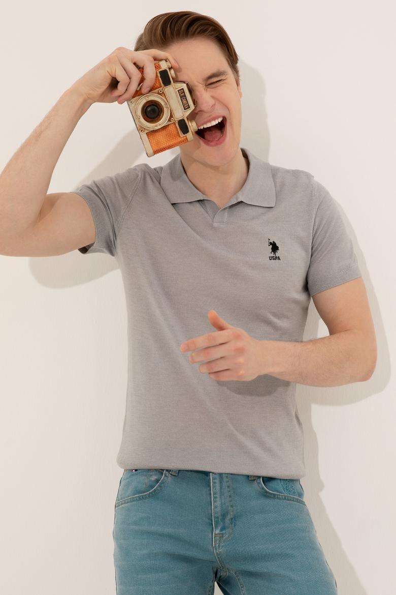 Erkek Açık Gri Triko Kazak