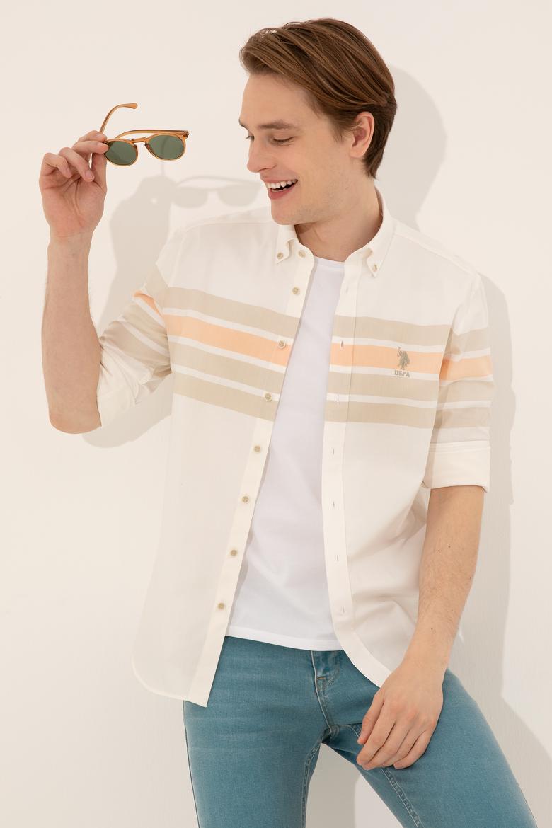 Erkek Turuncu Uzun Kollu Gömlek