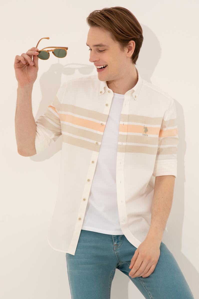 Erkek Turuncu Uzun Kollu Gömlek